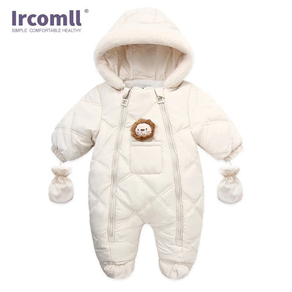 Winter Lion Romper: Cozy Snowsuit for Newborns