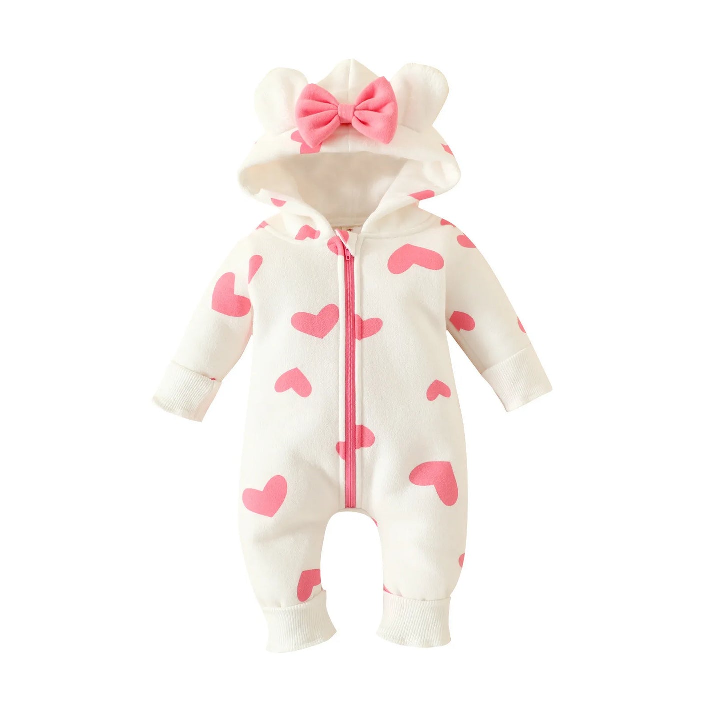 Winter Bear Ear Romper: Cozy Infant Style