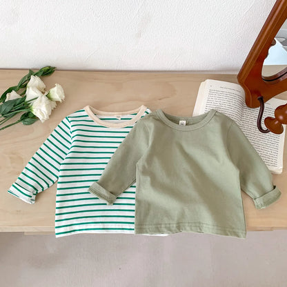 Infant Cotton Striped Tees - Long Sleeve Casual Baby T-Shirts