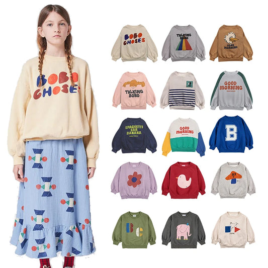 Autumn & Winter Kids Cartoon Sweatshirts - Cute Long Sleeve Pullover Tops